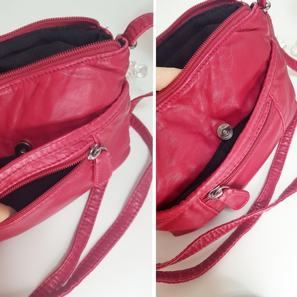 Fiorelli💗Raspberry Crossbody/Shoulder Bag|Multi Front Pockets|Adjustable Strap - Picture 7 of 10